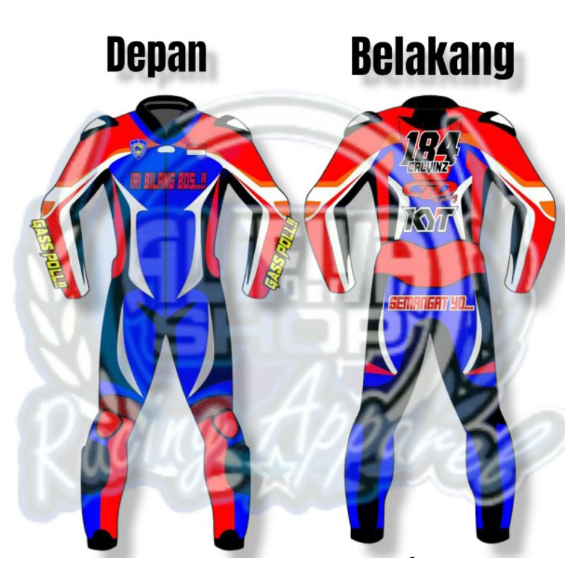 Wearpack Balap Free Desain Free sleding Wearpack Roadrace Custom Dewasa
