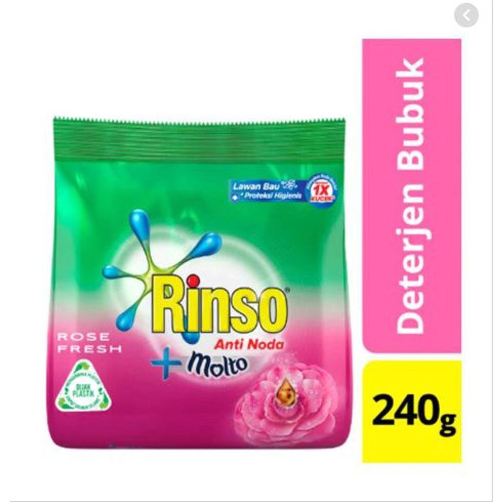 

Rinso Molto Detergent Bubuk Rose Fresh 240g