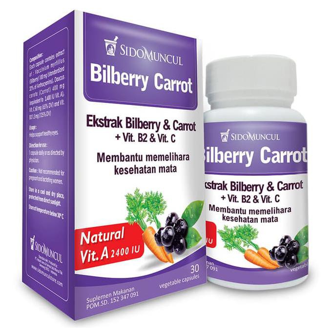 

BILLBERRY CARROT SIDOMUNCUL SUPLEMEN KESEHATAN MATA