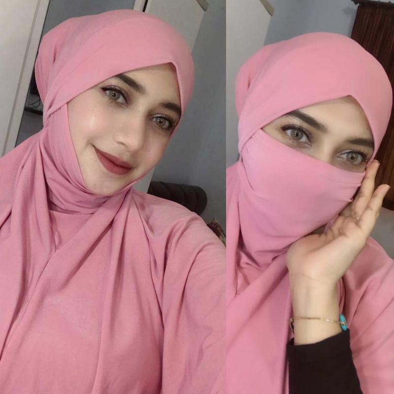 Hijab syar'i cadar bahan jersey ukuran kecil dan jumbo