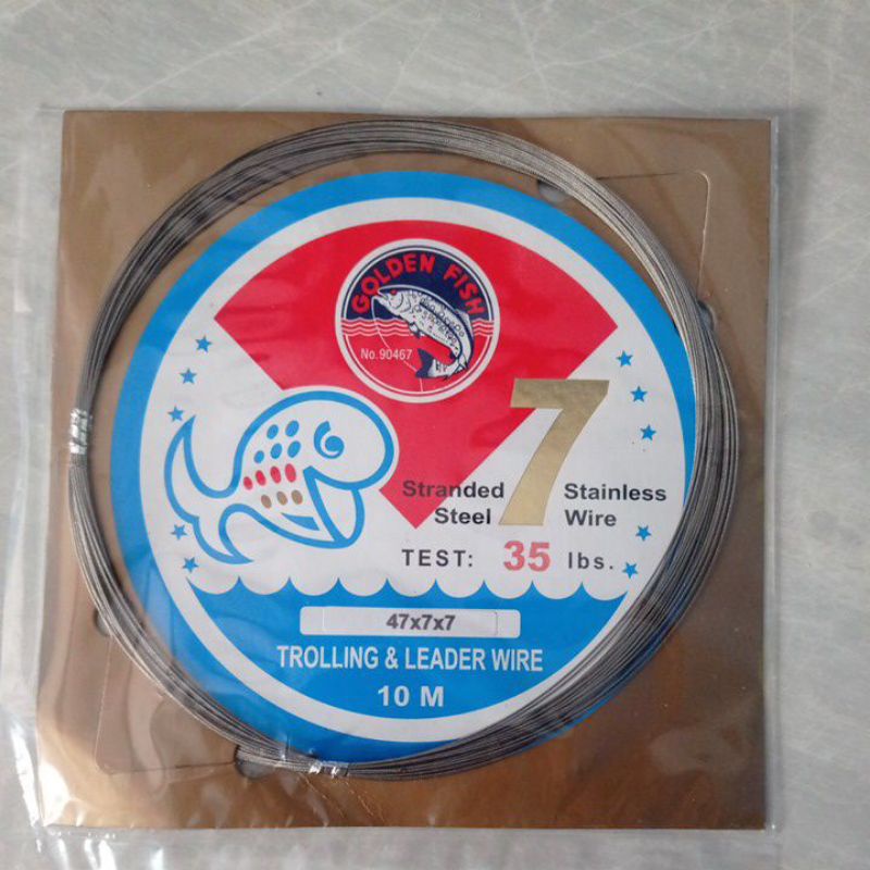 Neklin 7x7 35lbs golden fish stainlesss steel troling leader wire