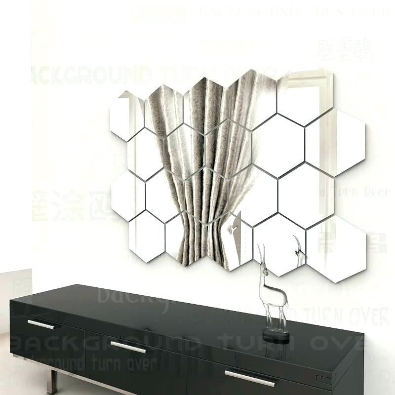 cermin mirror hexagon set isi 12pcs