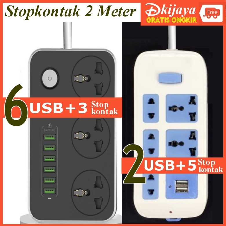 Stop Kontak USB Kabel Sambungan Listrik Colokan Cabang USB Charge