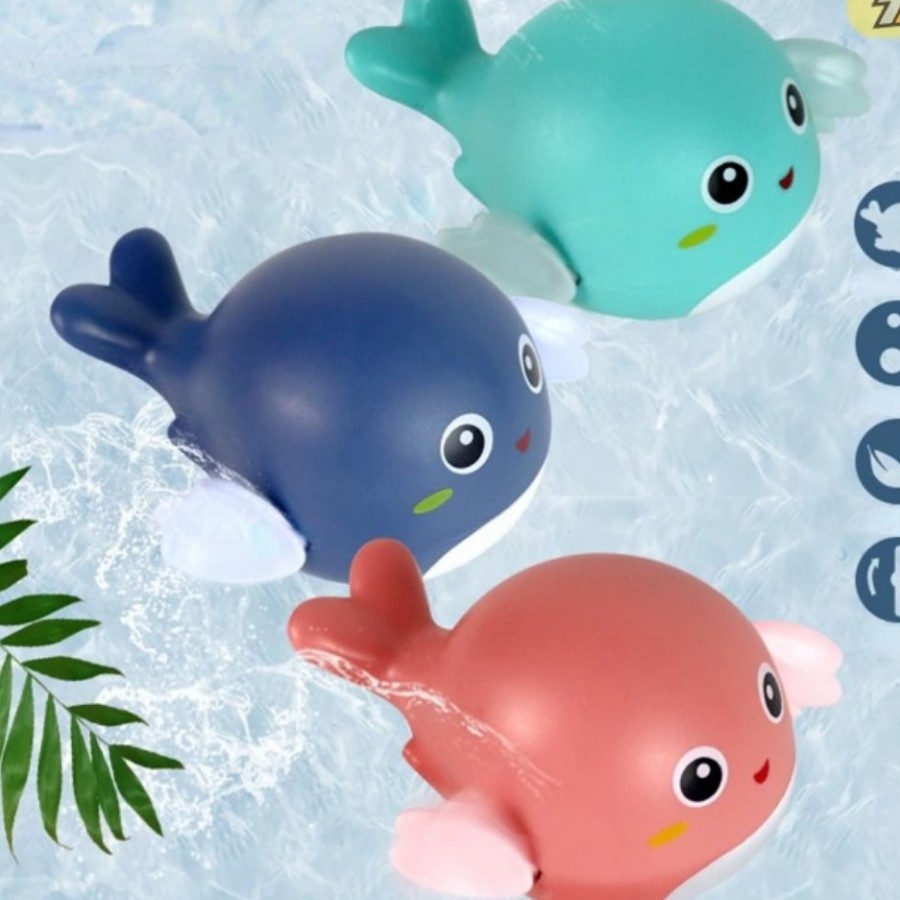 Mainan Ikan Paus Mandi Edukasi Anak Bayi Berenang Dolphin Baby Toy New