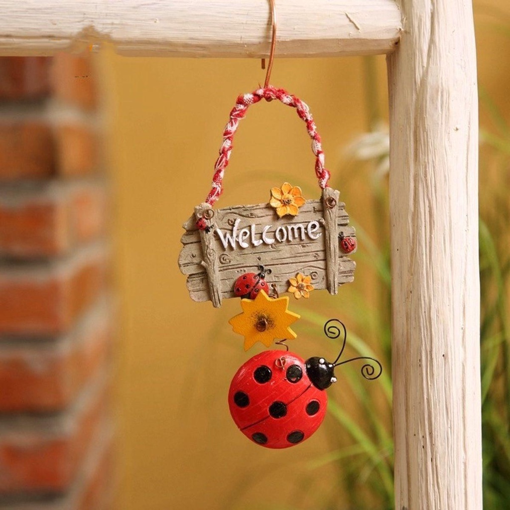 [Elegan] Doorplate Teras Adorable Spring Ladybug Decor