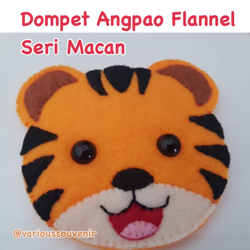 Dompet Imlek 3D Macan Harimau Tiger Angpao Imlek Full Handmade Lucu Flanel