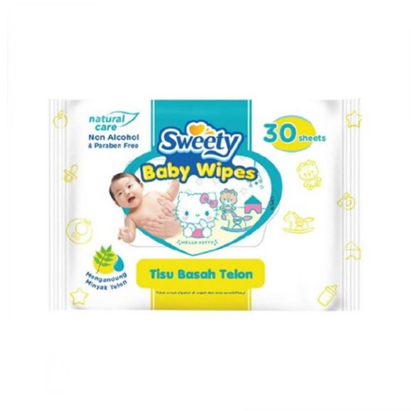 Tisu Basah Sweety Baby Wipes Telon 30's promo