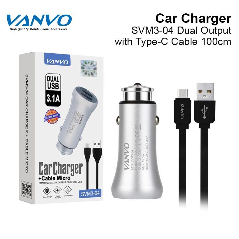 CHARGER MOBIL/CAS MOBIL/SAVER VANVO METAL+KABEL V8 SVM3-04