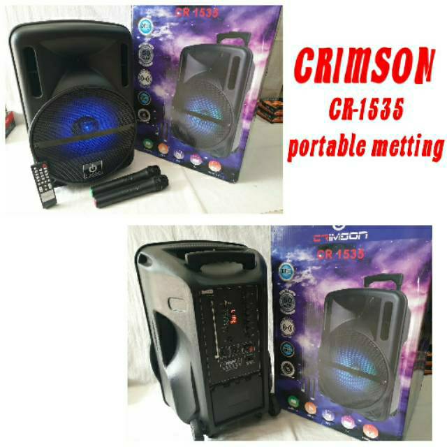 Speaker portable meeting crimson 15 inch original crimson cr 1535 bluetooth usb