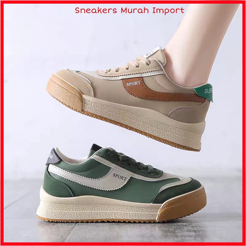 COD SMI 8801 Sepatu Sneakers Import Wanita Sport Shoes Korea Style