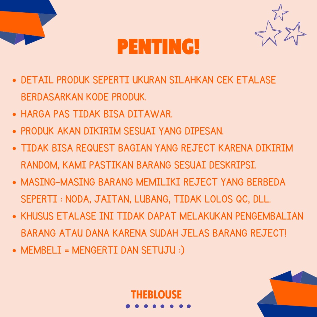 DEFECT SALE ALL PRODUK REJECT LEVEL 2 MAYOR RANDOM R2