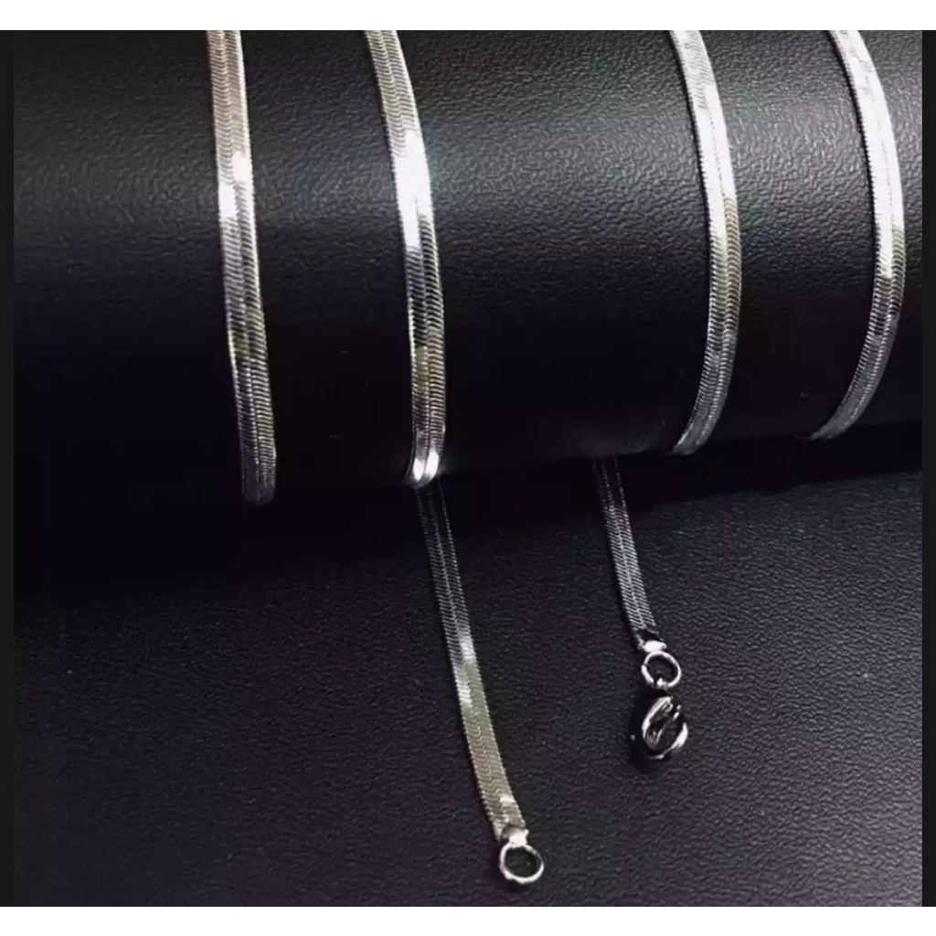 Kalung Titanium Silver Anti Karat dan Luntur Pria Dan Wanita MODEL TABUNG HALUS SILVER Import TITANIUM 316L / ANTI KARAT SELAMANYA / Kalung Pria / Kalung Titanium