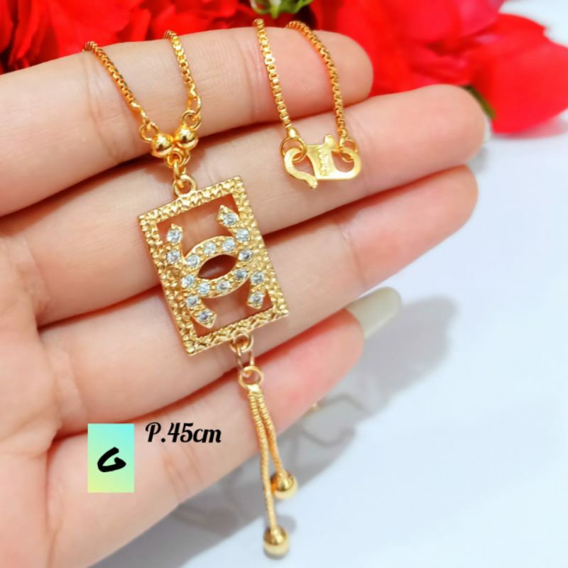 Kalung permata koye Jurai permata zircon varian motif Gold anti karat