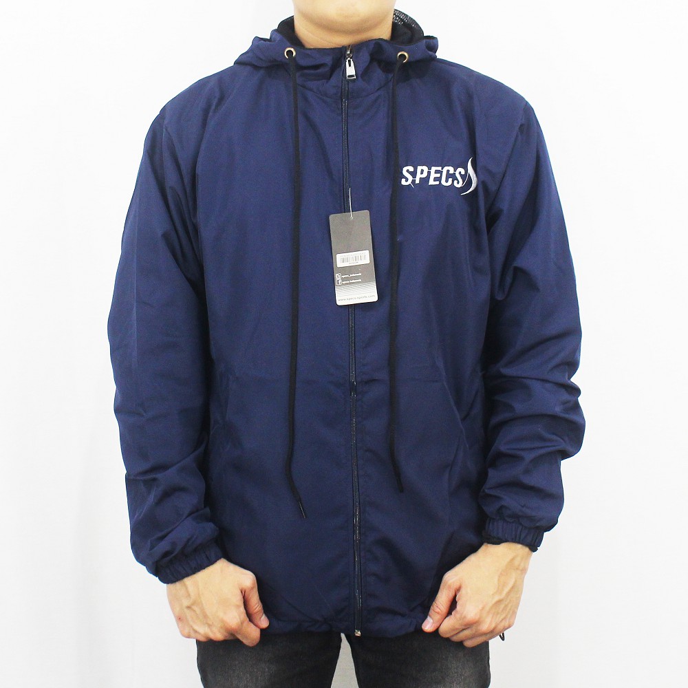 JAKET SPECS PARASUT WINDBREAKER - JAKET OLAH RAGA PRIA - JAKET TRAINING PARASUT SPECS BIRU NAVY