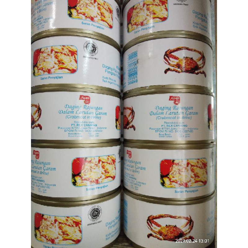 Daging kepiting kaleng/kepiting kaleng 185gr
