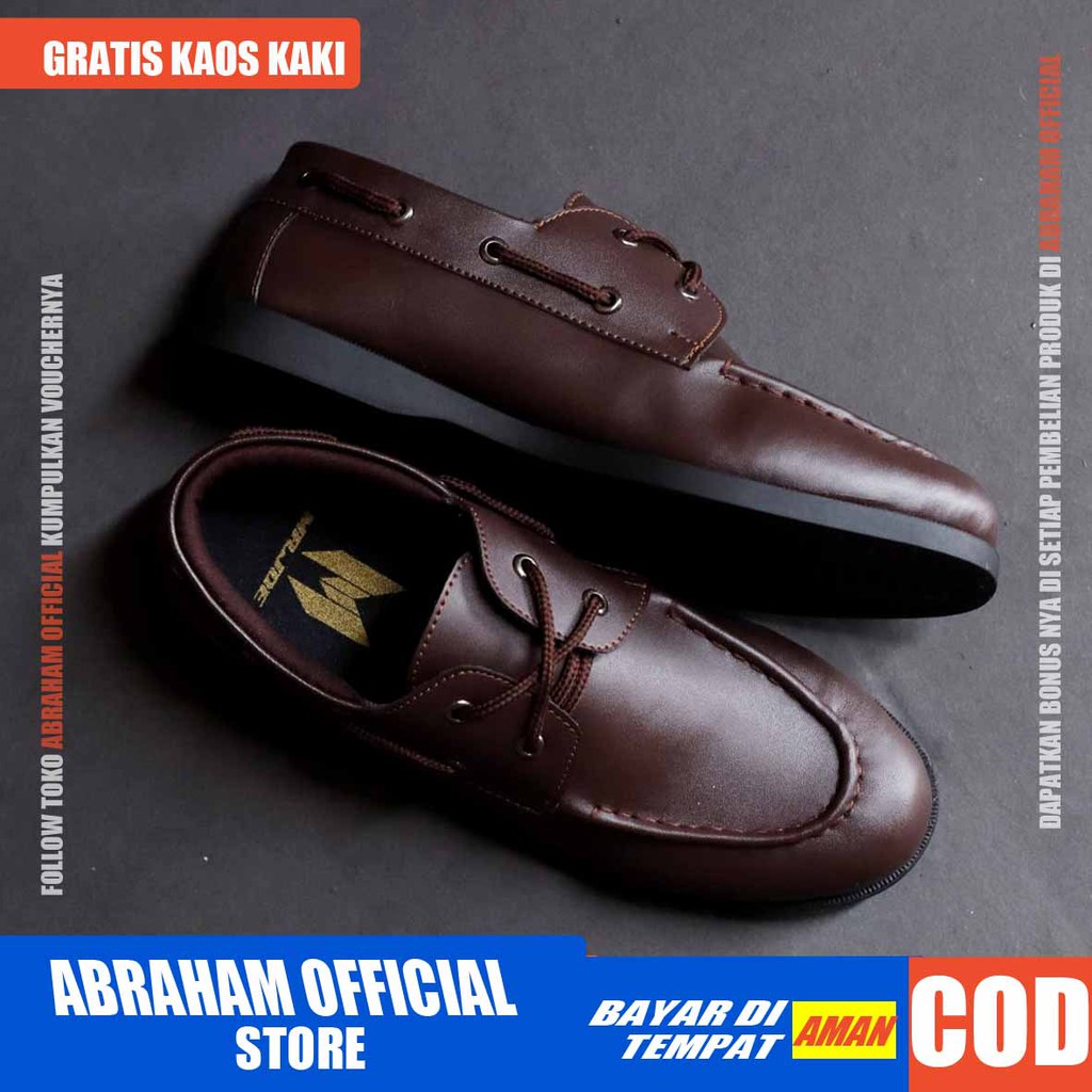 ABRHM x CLAS Sepatu Formal Pria Sepatu Casual Pria Kulit Pu Sepatu Pria Casual Sepatu Kasual Cowok / Cowo Oxford Kerja Kantor Kuliah Kondangan Gaya Keren Kekinian Original Murah Terlaris