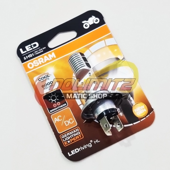 Bohlam Lampu Depan OSRAM LED H4 HS1 Vespa Sprint Primavera Vixion R15