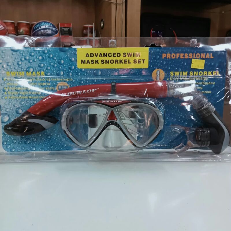 masker + snorkel diving selam swimming mask snorkle dunlop s 570 original