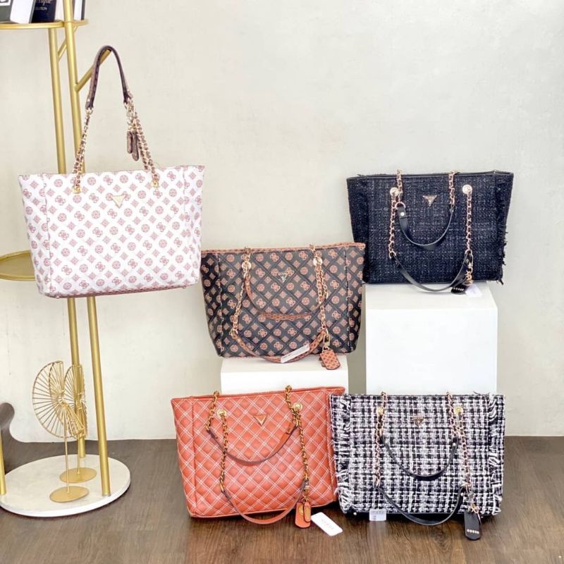 guess ryan tote rajut | gs cessily tweed rajut totebag