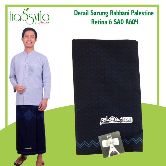 Sarung Palestine Rabbani Sarung Retina 6 Sa0 A604 Biru Dongker