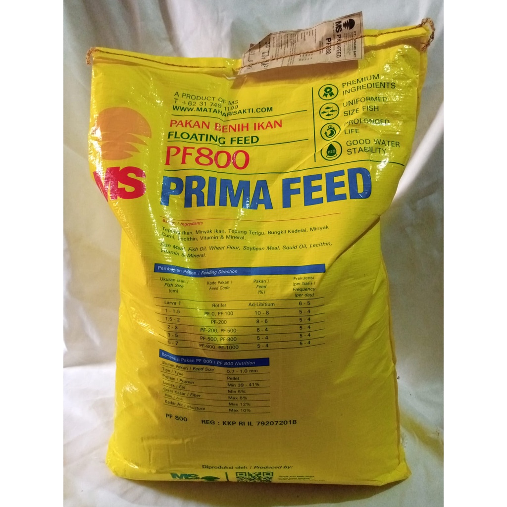 250 GR PRIMA FEED PF 800 PAKAN BIBIT IKAN HIAS / IKAN LELE NILA PAKAN IKAN TERNAK