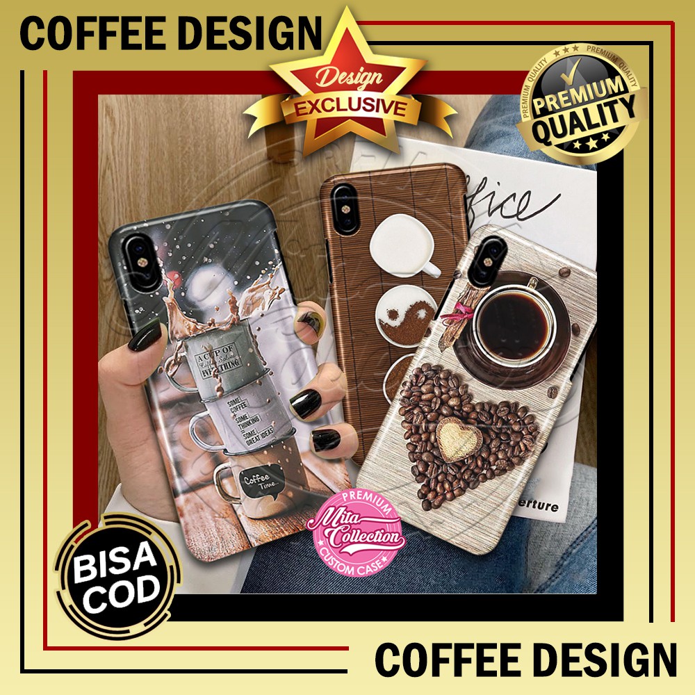 Custom Case  Softcase Blackmatte Samsung Iphone Xiaomi Vivo Oppo Realme Desain Coffee [Casing Kopi]