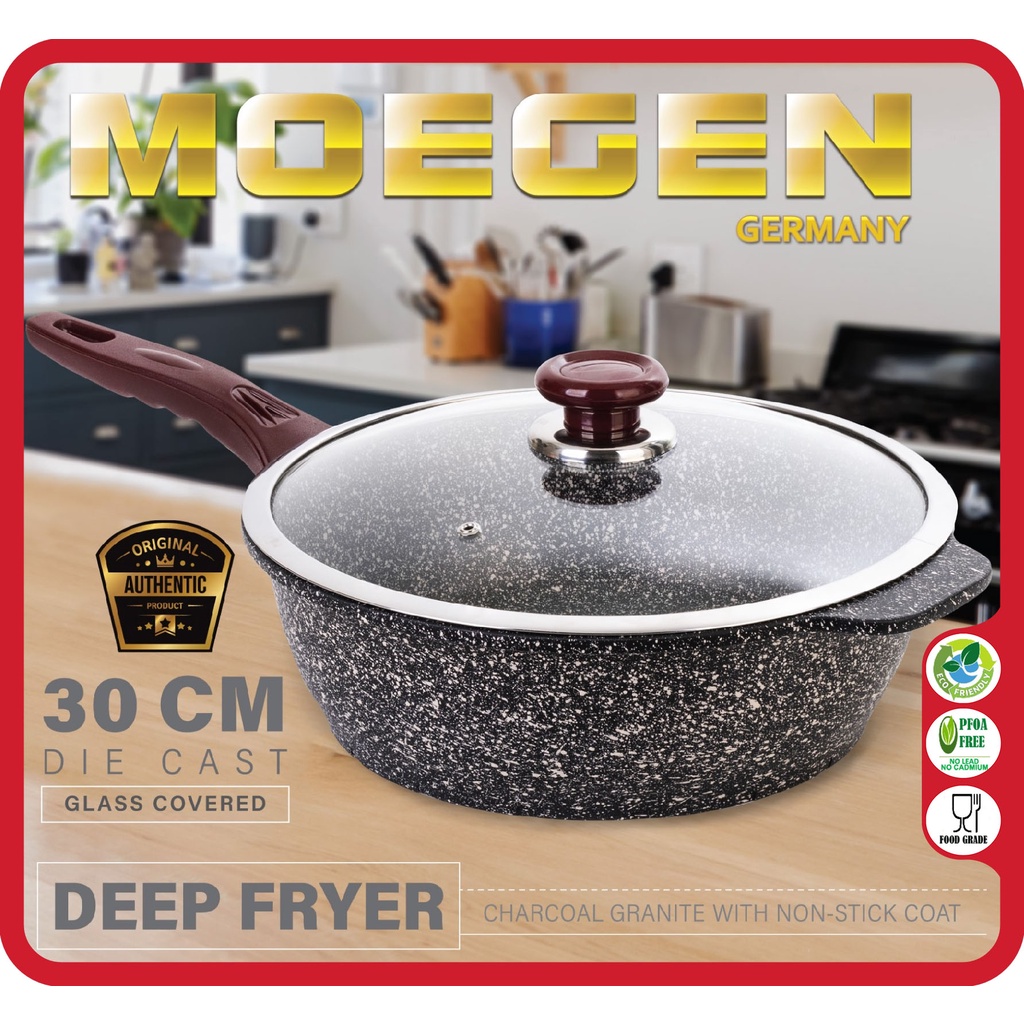 MOEGEN Germany Deep Fryer 30cm Granite series Plus Steamer anti lengket original