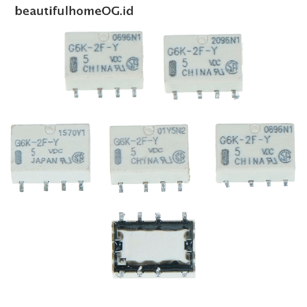 5pcs dc 5v smd g6k-2f-y Sinyal relay 8 Pin Untuk omron relay