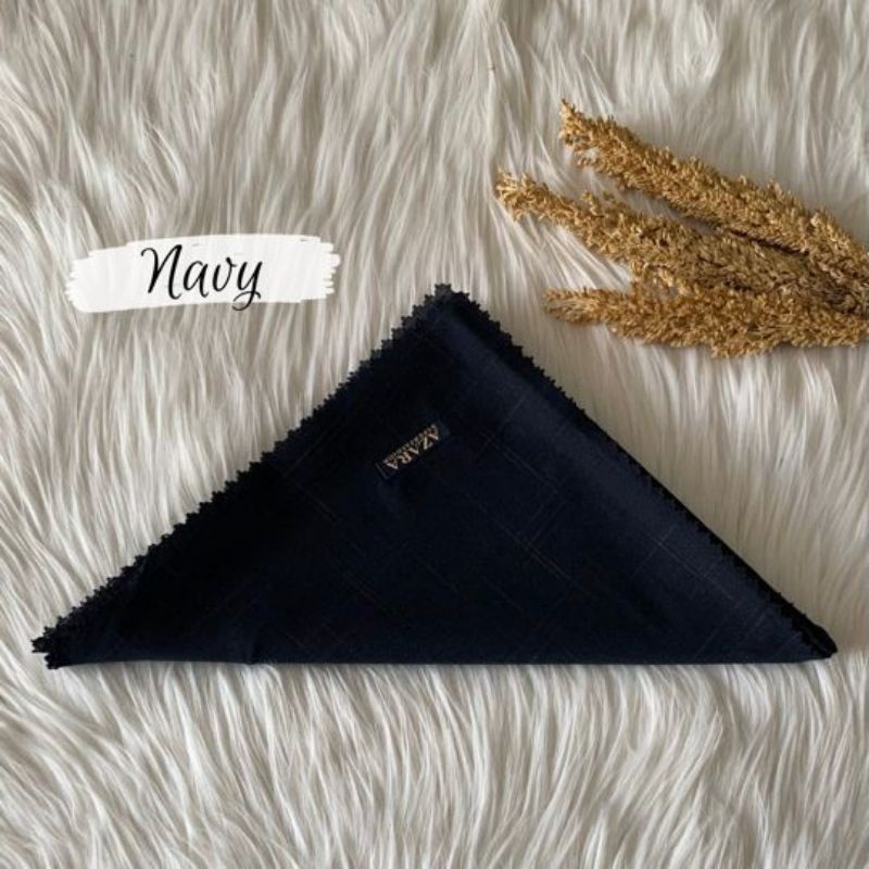 Jilbab SANDI MORSE LC azara voal waffel lasercut terbaru kerudung segiempat murah grosir terbaru-Sanmor Navy