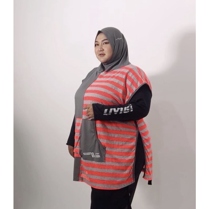 Livigi Sport - Vest Hijab Livistripe Bigsize Kerudung Rompi Wanita Muslimah Super Jumbo