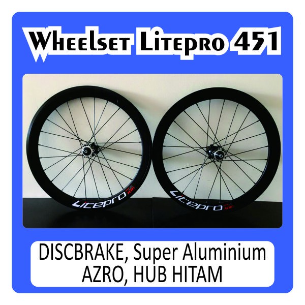 Wheel set Litepro 451 s42 Crius Wheelset AERO Discbrake Db Hitam 22 inch sepeda fnhon bike friday