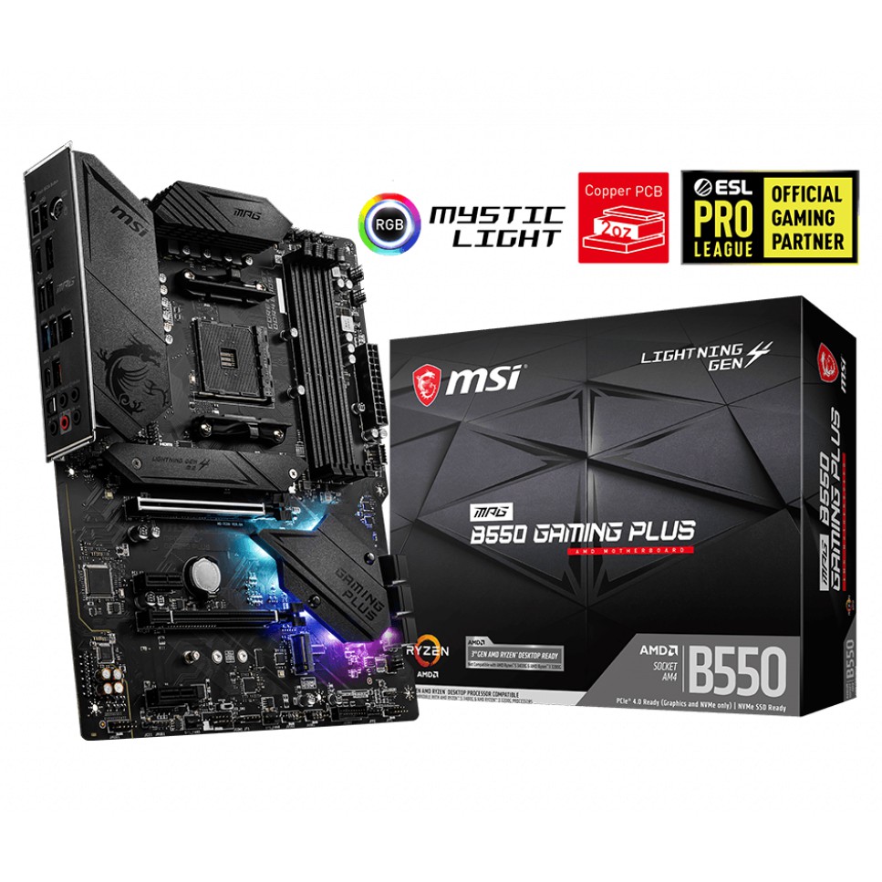 MSI B550 GAMING PLUS (AMD AM4, B550, DDR4) Motherboard