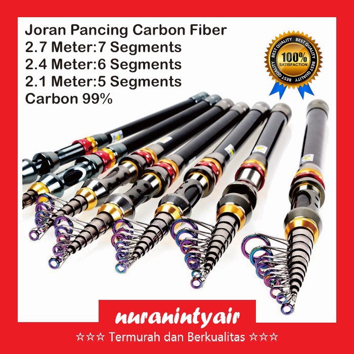 Joran Fiber Murah 210 cm / 240 cm - Joran Pancing Murah Carbon Fiber Joran Fiber Solid