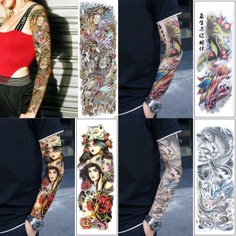 Model terbaru 2020 Tatto temporary Full arm GRATIS BUBLE WRAP NO