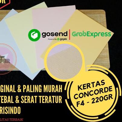 

PROMO 11.11 (hul-288) Kertas Concorde 220 Gsm ukuran F4 - isi 50 lembar / Kertas Karton Concorde / K
