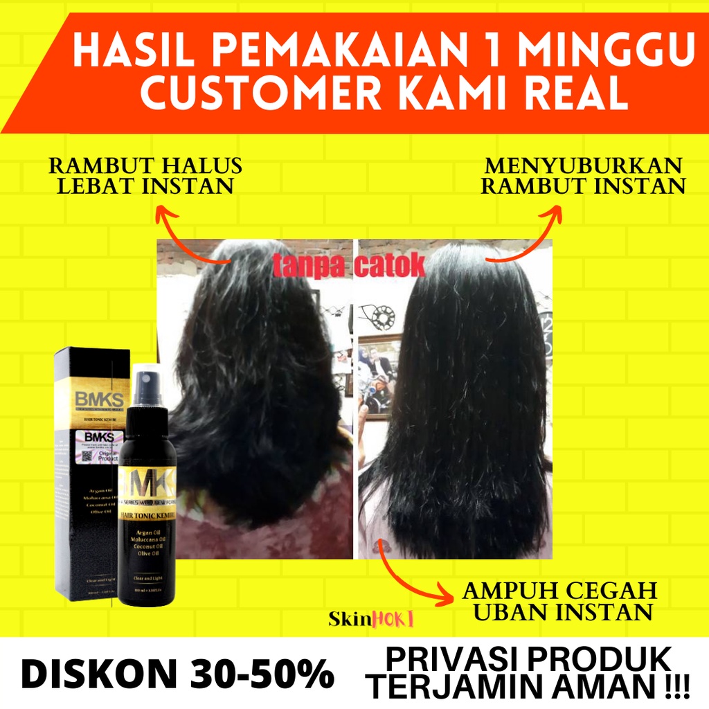 HAIR TONIC PENUMBUH RAMBUT RONTOK BMKS HAIR TONIC KEMIRI 100ML PENYUBUR RAMBUT ORIGINAL BPOM