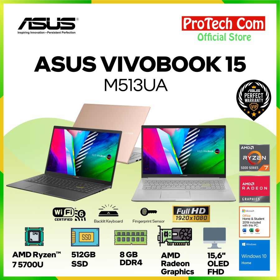 Jual Asus Vivobook 15 M513ua Ryzen 7 5700u 8gb 512gb 156 Oled Ohs W10 Shopee Indonesia 9786