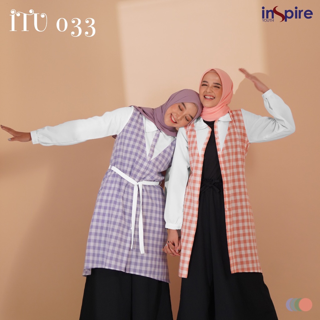 Inspire ITU 33 Tunik Panjang Bahan Cotton Mix Balotelly Baju Atasan Wanita Muslimah Kekinian