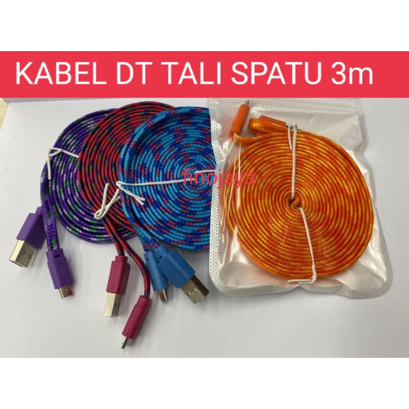 Kabel Data Micro Tali Sepatu Kabel Panjang 3M Kabel USB