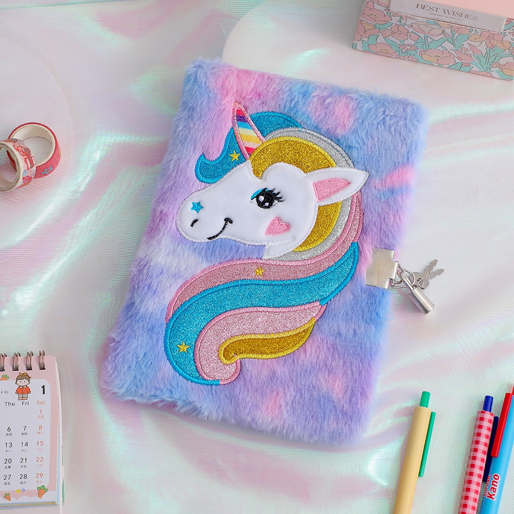 Buku Unicorn Gembok bentuk Hati Buku Diary Anak Perempuan Notebook Unicorn kado ulang tahun anak cewe