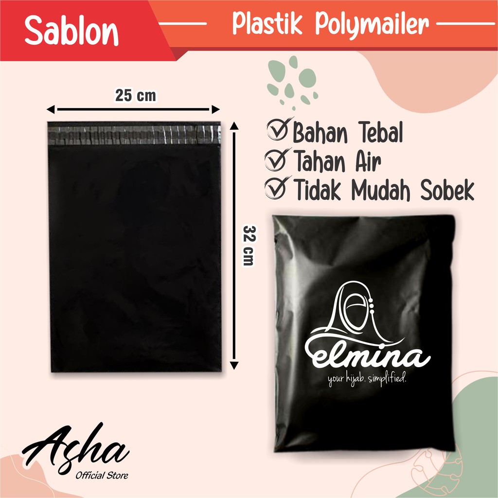 

PLASTIK POLYMAILER SABLON PACKING OLSHOP HITAM TEBAL MURAH