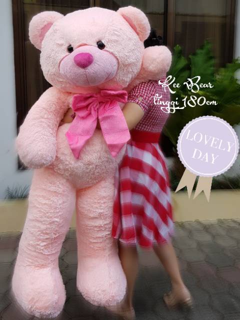 Boneka besar Kee bear super jumbo soft pink