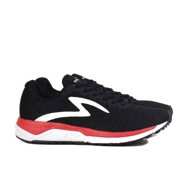 Sepatu Lari Running Specs Dual Enduro - Black / Emperor Red Original 200550