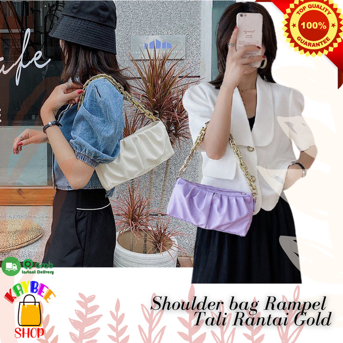 Tas Cangklong Shoulder Bag Wanita Remaja Cewek Import Tali Rantai Besar Desain Kekinian