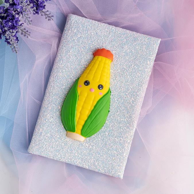 

RUMAUMA Squishy Notebook Glitter Diary Buku Tulis Jurnal Lucu Murah - Jagung Putih FREE ONGKIR