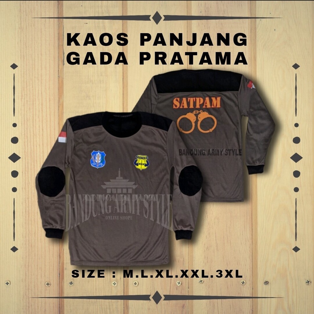 KAOS PANJANG SATPAM/KAOS PANJANG HITAM SATPAM/KAOS SECURITY/BAJU SATPAM/