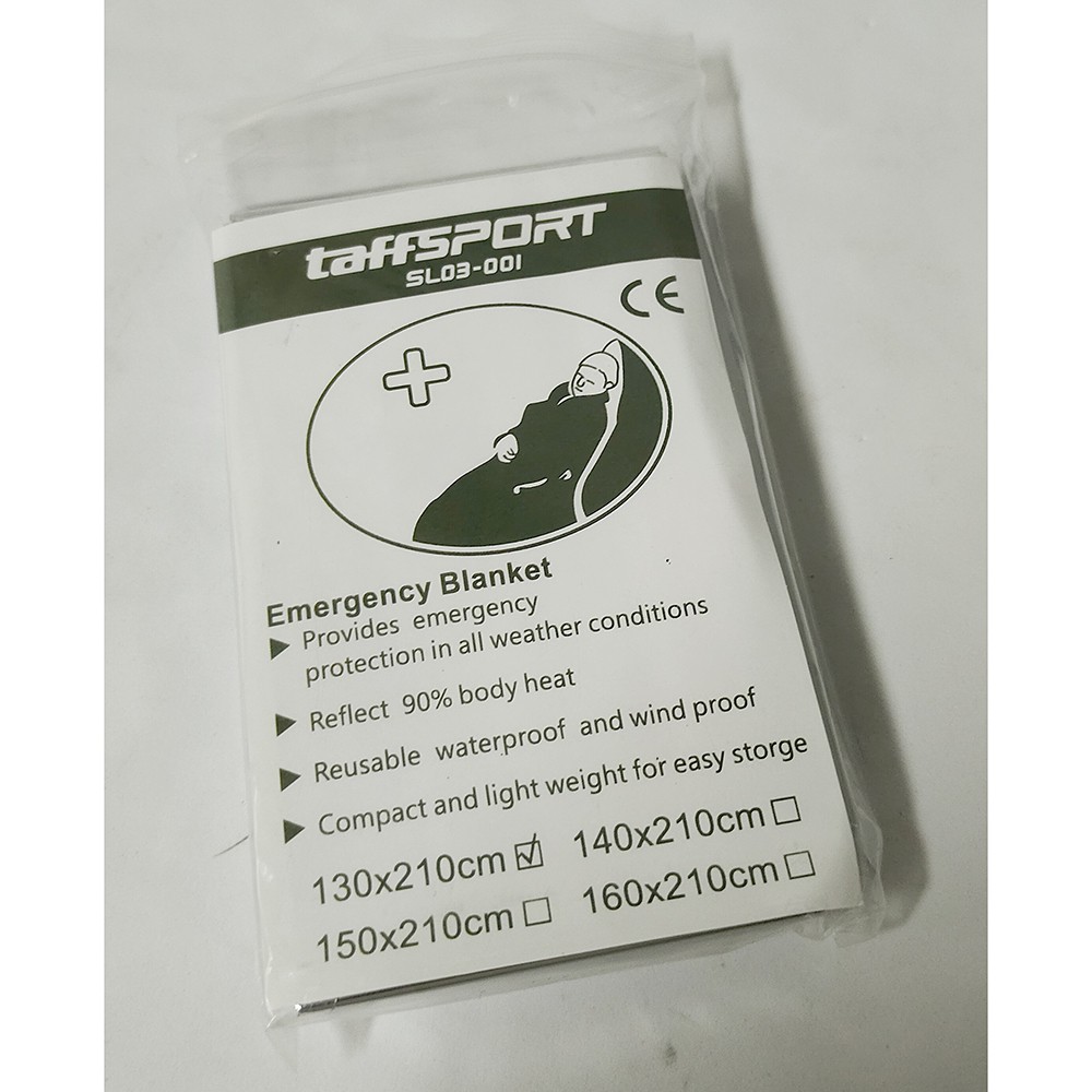 TaffSPORT Selimut Darurat Emergency Blanket Thermal Insulation Penghangat Badan - SL03-001 - Silver