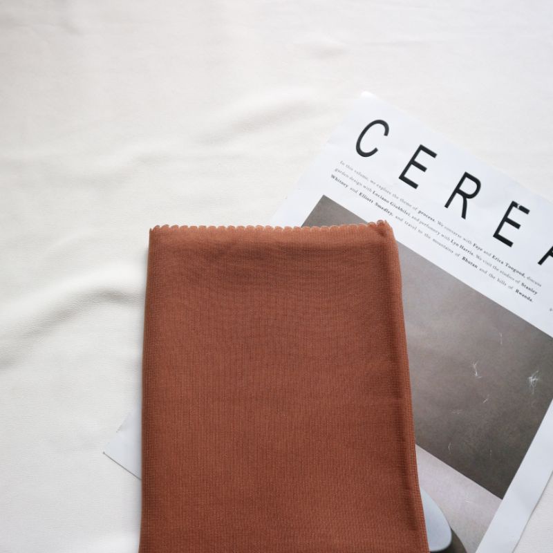 Bella Square Lasercut premium | hijab potton lasercut | pollycotton-LC brown