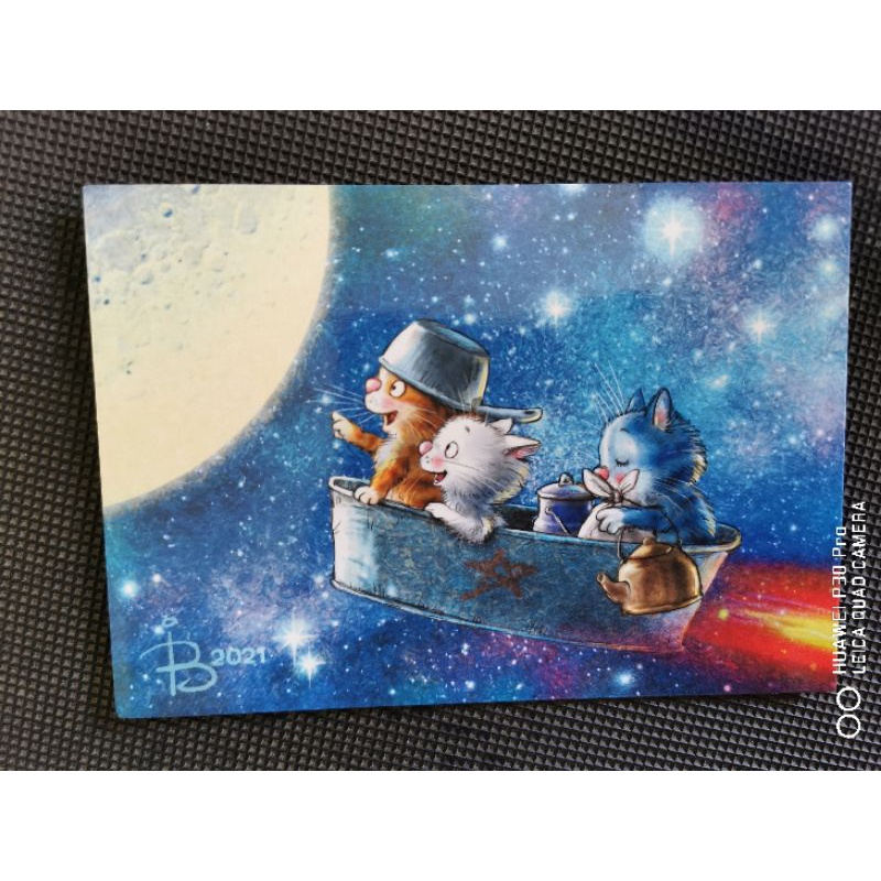 

kartu pos kucing bluecat/bluecat postcard