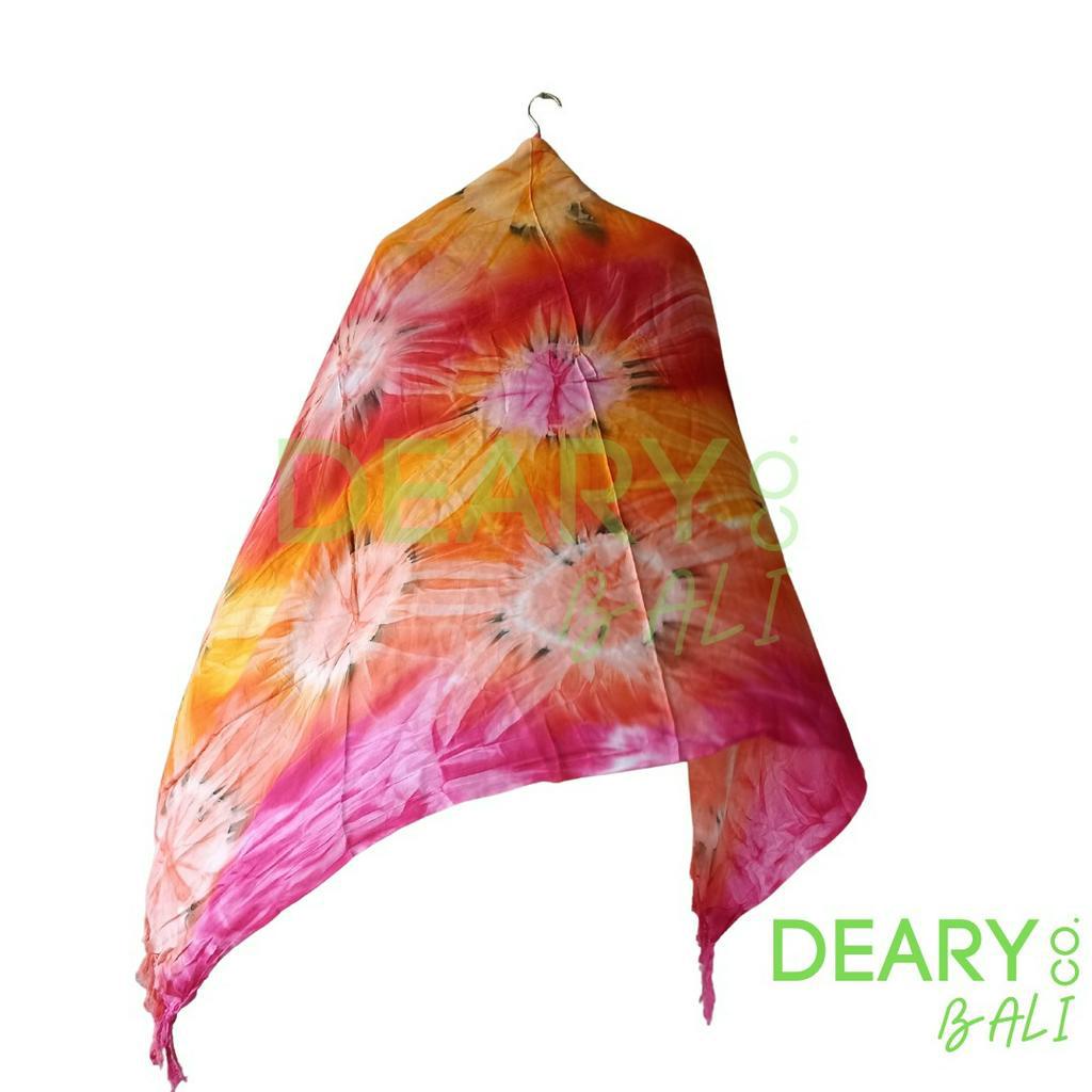 KAIN SARUNG PANTAI BALI TIE DYE PELANGI BAHAN RAYON TIPIS ADEM LEMBUT